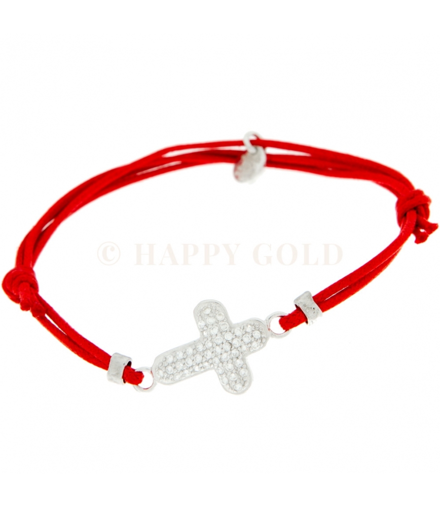 Bracciale con Croce Argento e Zirconi