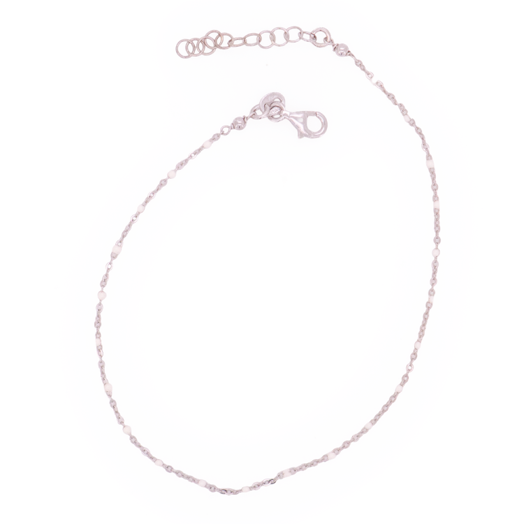 Cavigliera Minimal in Argento 925 con Piastrine Lucide – Made in Italy