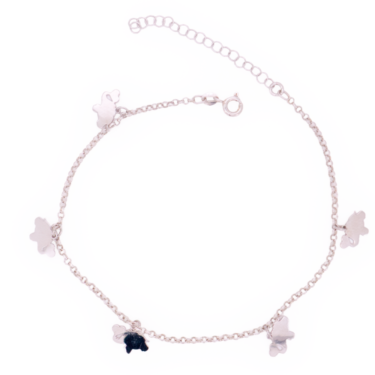 Cavigliera Artigianale in Argento 925 con Elefantini Portafortuna – Made in Italy